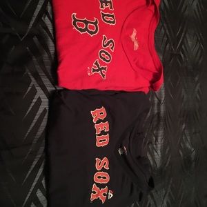 Red and navy Boston Red Sox shirts.